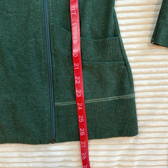 Lur Green Asymmetrical Long Sleeve Zip Up Sweatshirt Tunic Length Medium - Picture 5 of 9